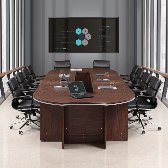 중역 흑단 클레버 ㅁ자형B 연결 회의용 회의 테이블 사무용가구, 사무실책상, 회의실책상, 사무실파티션